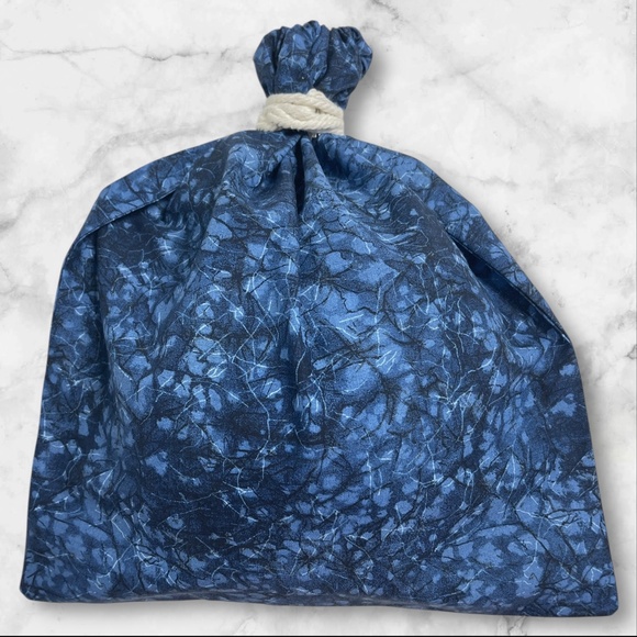 Navy Blue Handmade Organic Linen Bread Bag, Sourdough Bread Keeper, Gift Bag - Picture 3 of 4